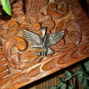 Silver eagle necklace charm